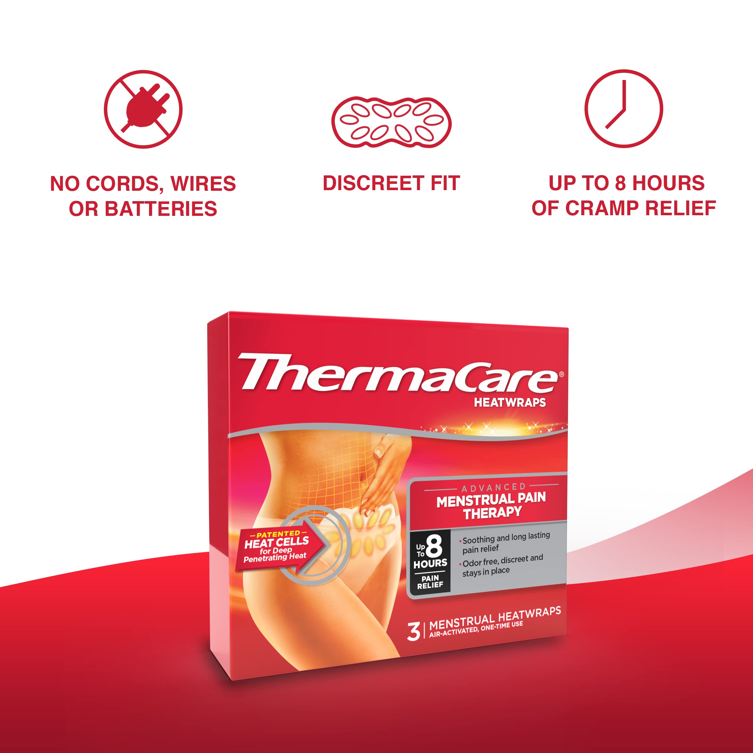 ThermaCare technologie à cellules chauffantes pour chaleur profonde.