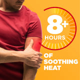 ThermaCare Thermowrap application rapide : adhésif sûr et chaleur durable.