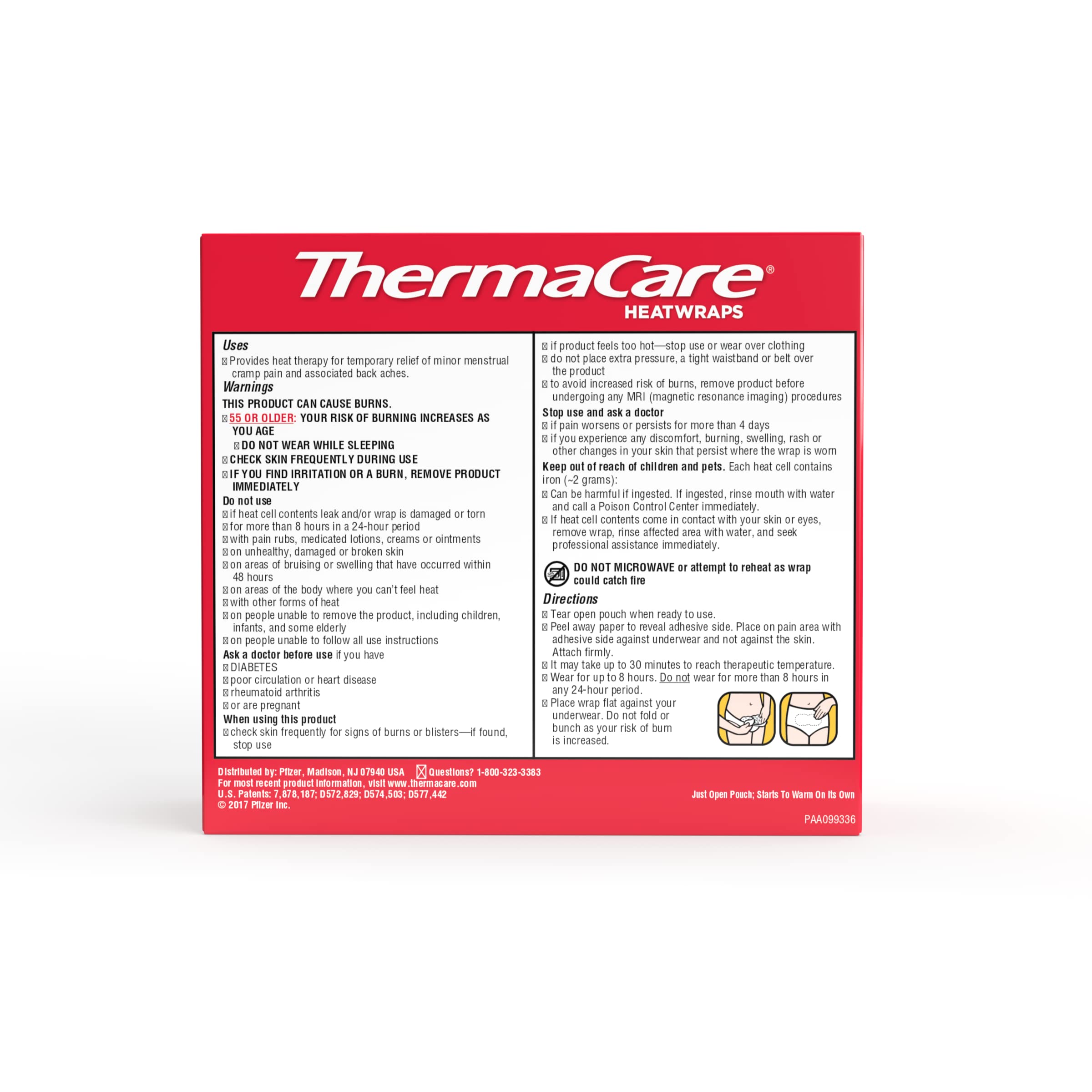 Utilisation jusqu’à 8 heures avec ThermaCare, pratique et discrète.