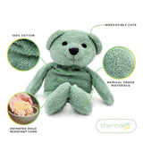 Thermal-Aid ours vert peluche au micro-ondes: chaleur rapide et sécurisée.