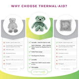 Thermal-Aid ours vert peluche au congélateur: fraîcheur relaxante et apaisante.