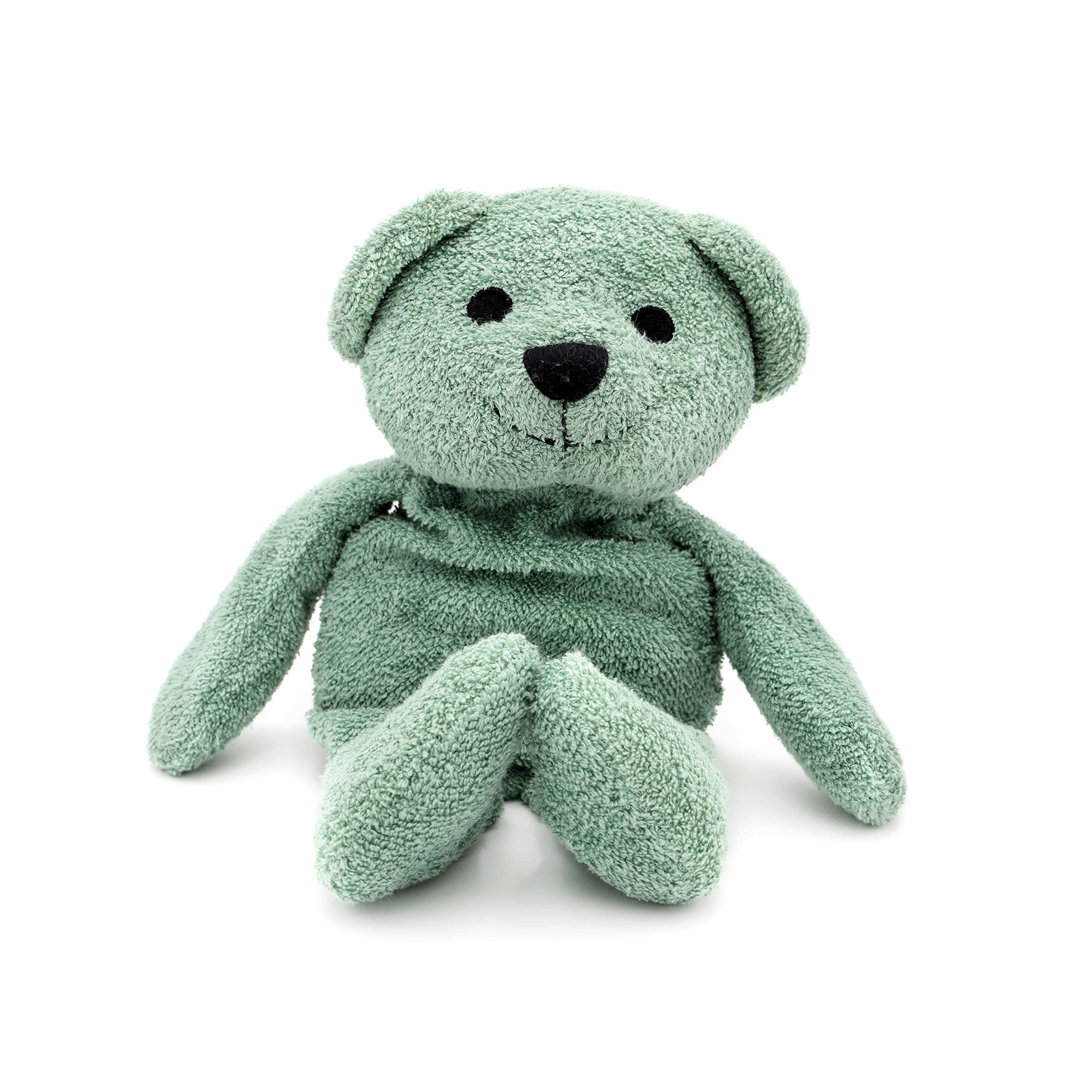 Thermal-Aid ours vert peluche design enfant: forme animale rassurante pour les enfants.