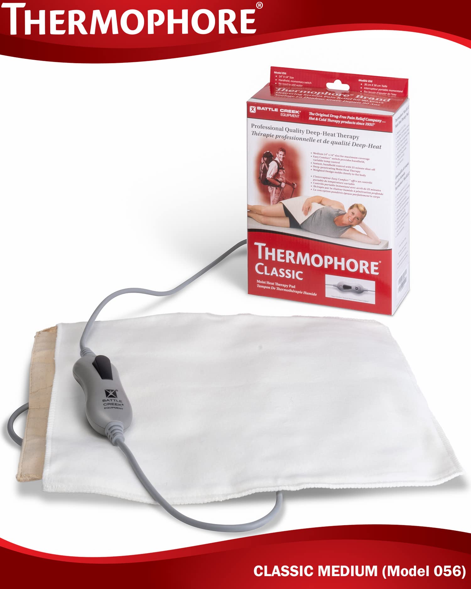 Thermophore Classic vue arrière, utilisation sûre et efficace.