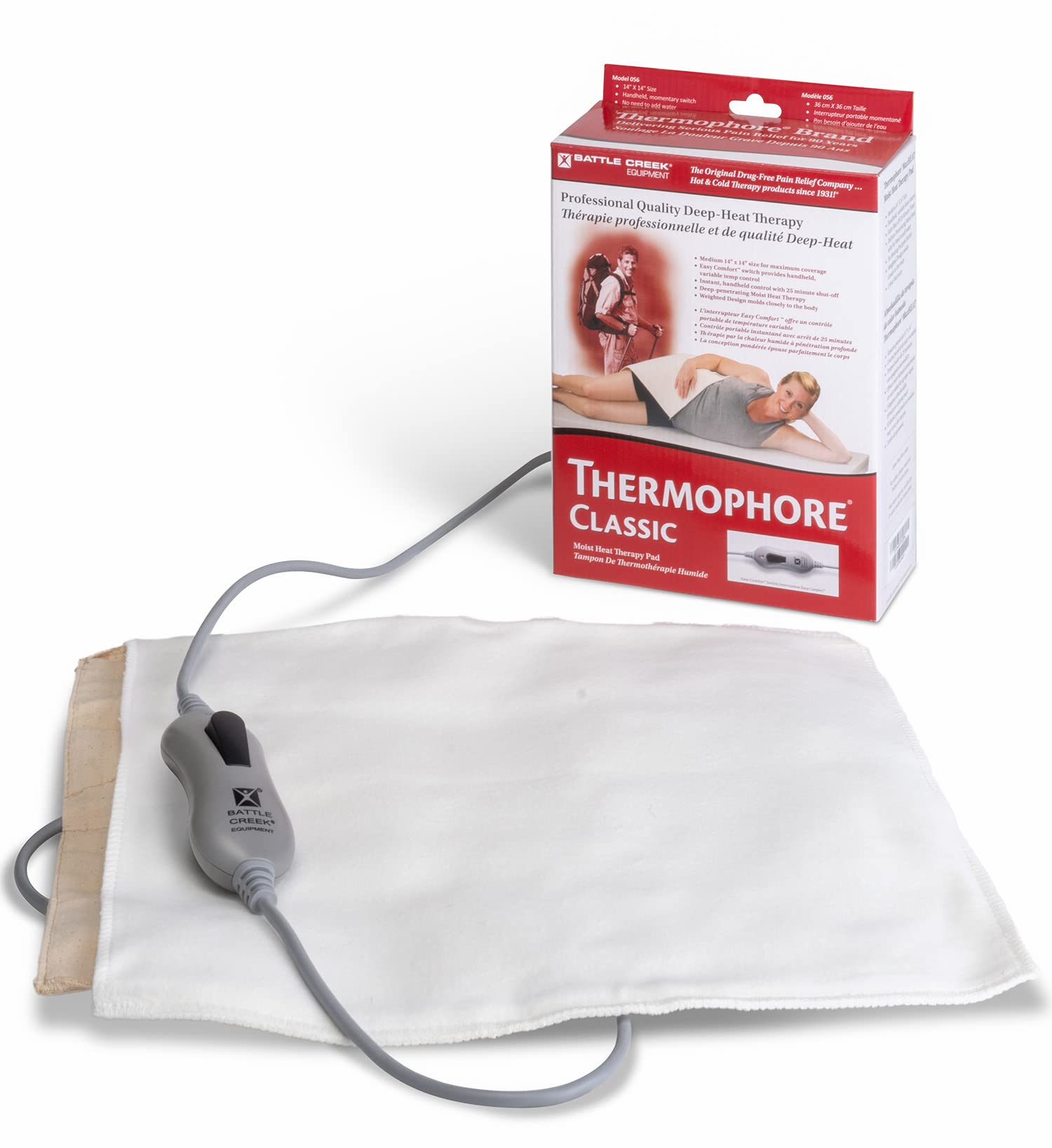 Thermophore Classic vue avant, chaleur humide pénétrante pour un confort potentiel.