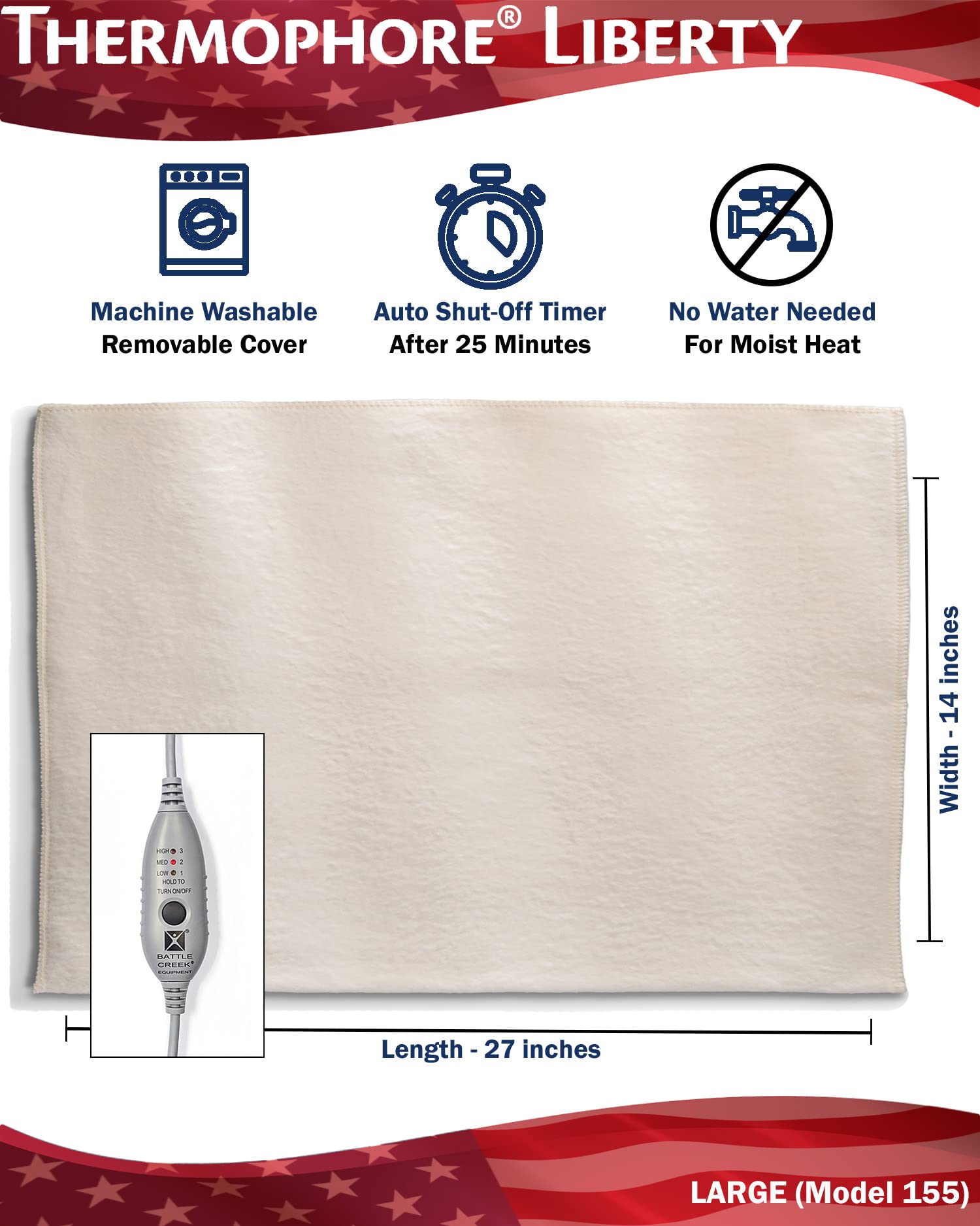 Thermophore Liberty 2: trois niveaux de chaleur ajustables