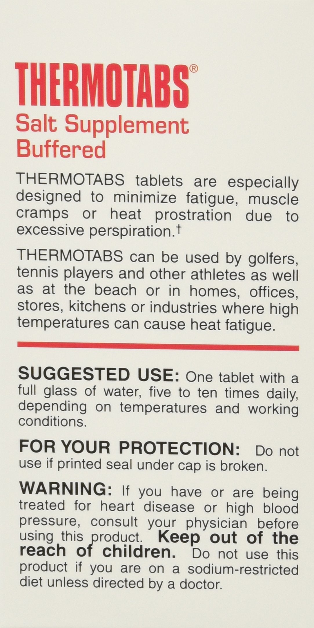 Thermotabs – comprimés de sel pour maintenir l'équilibre hydrique en chaleur et effort