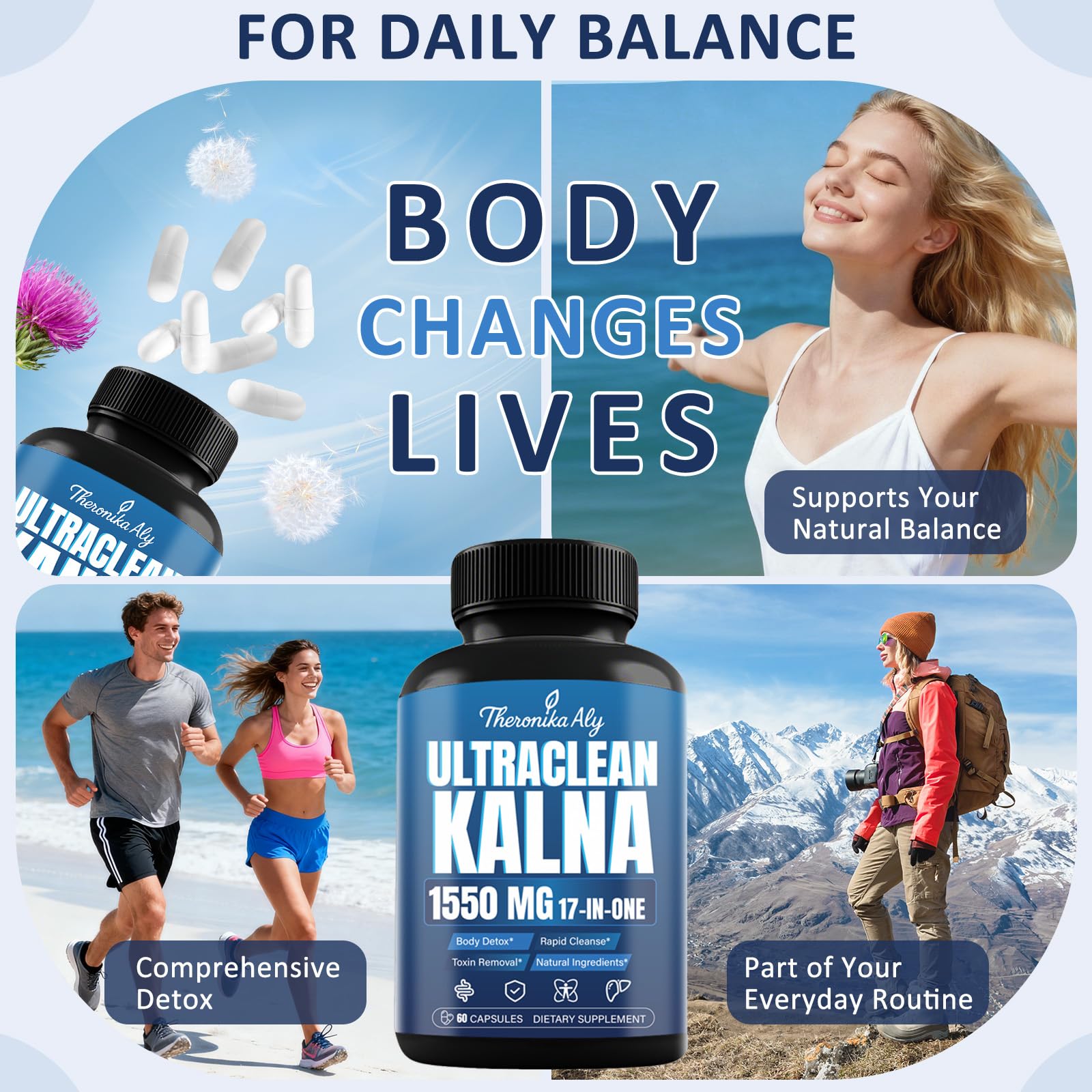 Theronika Aly Ultraclean – ingrédients clés soutenant l'hydratation et l'équilibre minéral.