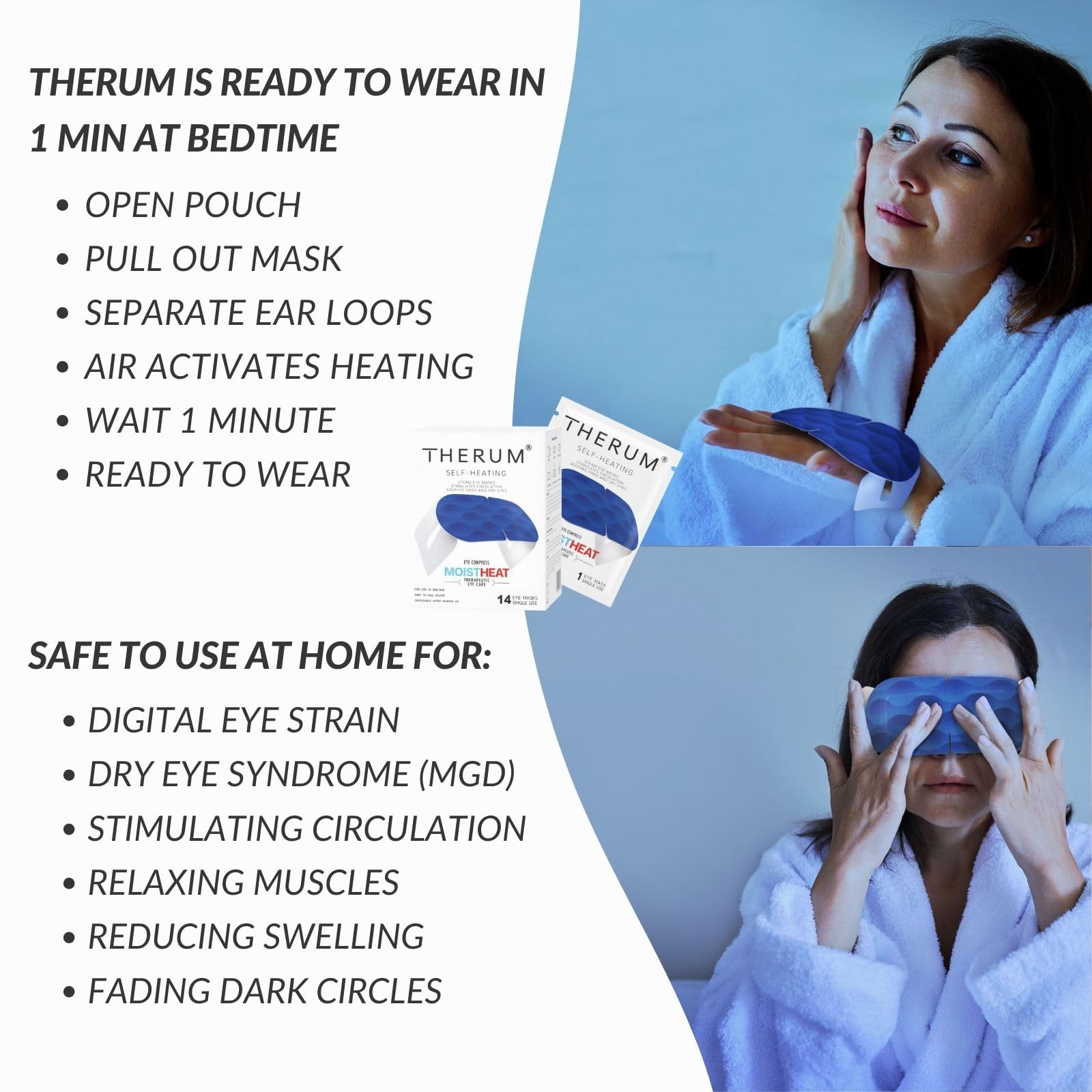 Therum Masque Yeux – Relaxation après écran et réduction des irritations.