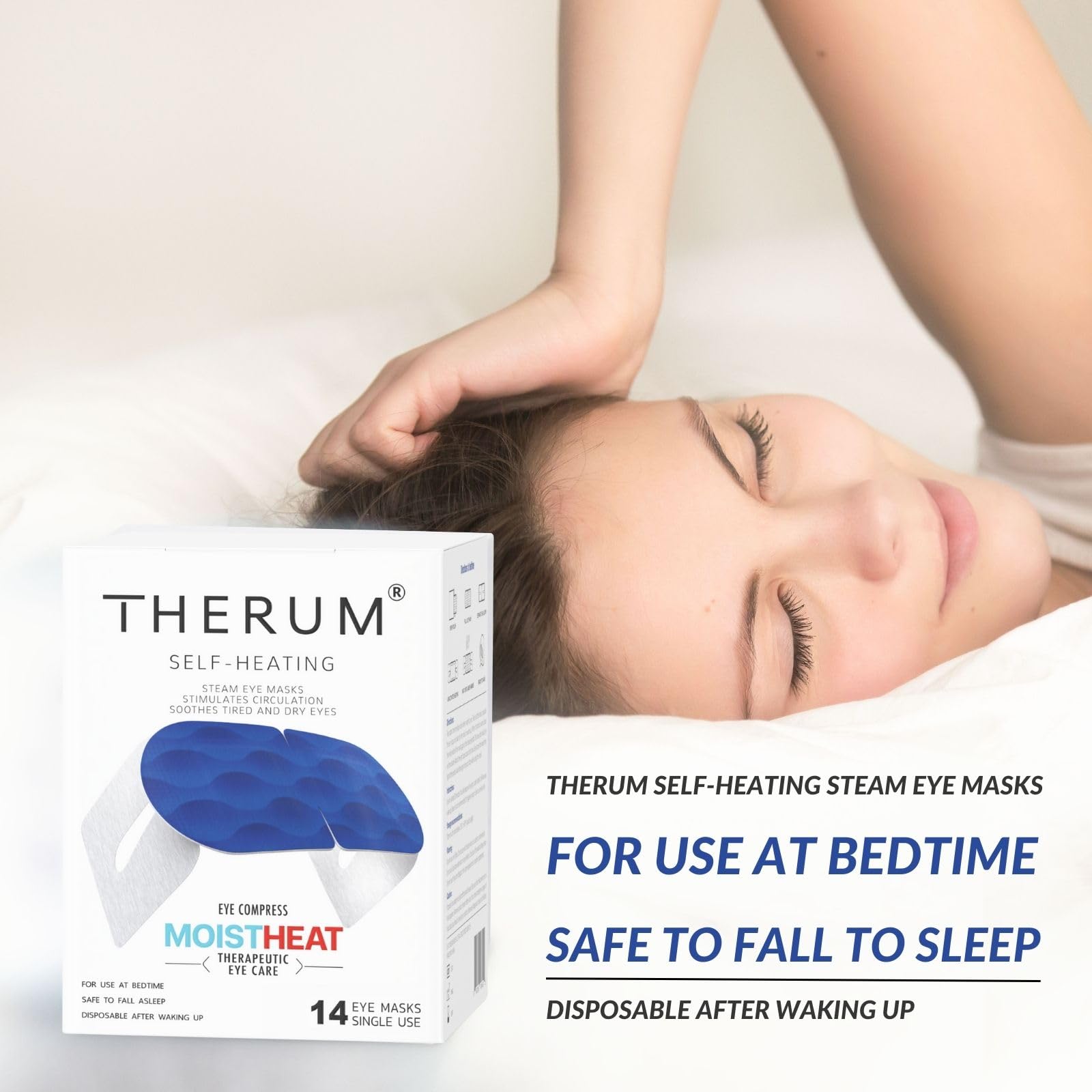 Therum Masque Yeux – Tissu hypoallergénique pour peau sensible.