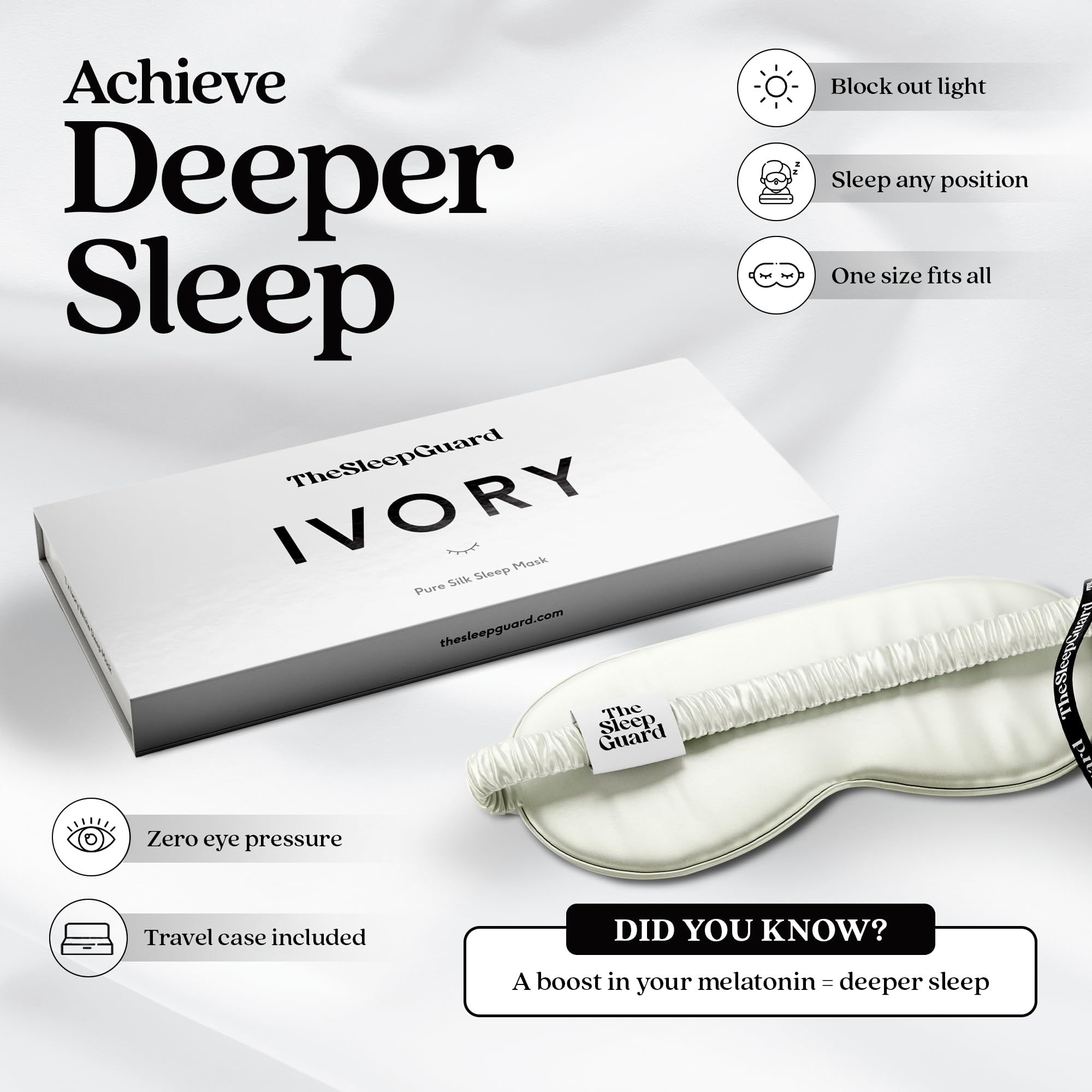 TheSleepGuard masque-yeux-soie-pure-etui-portable: étui élégant pour voyager.