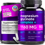 Thinbi Magnésium Glycinate – bouteille; soutien potentiel au système musculaire et à l'énergie.