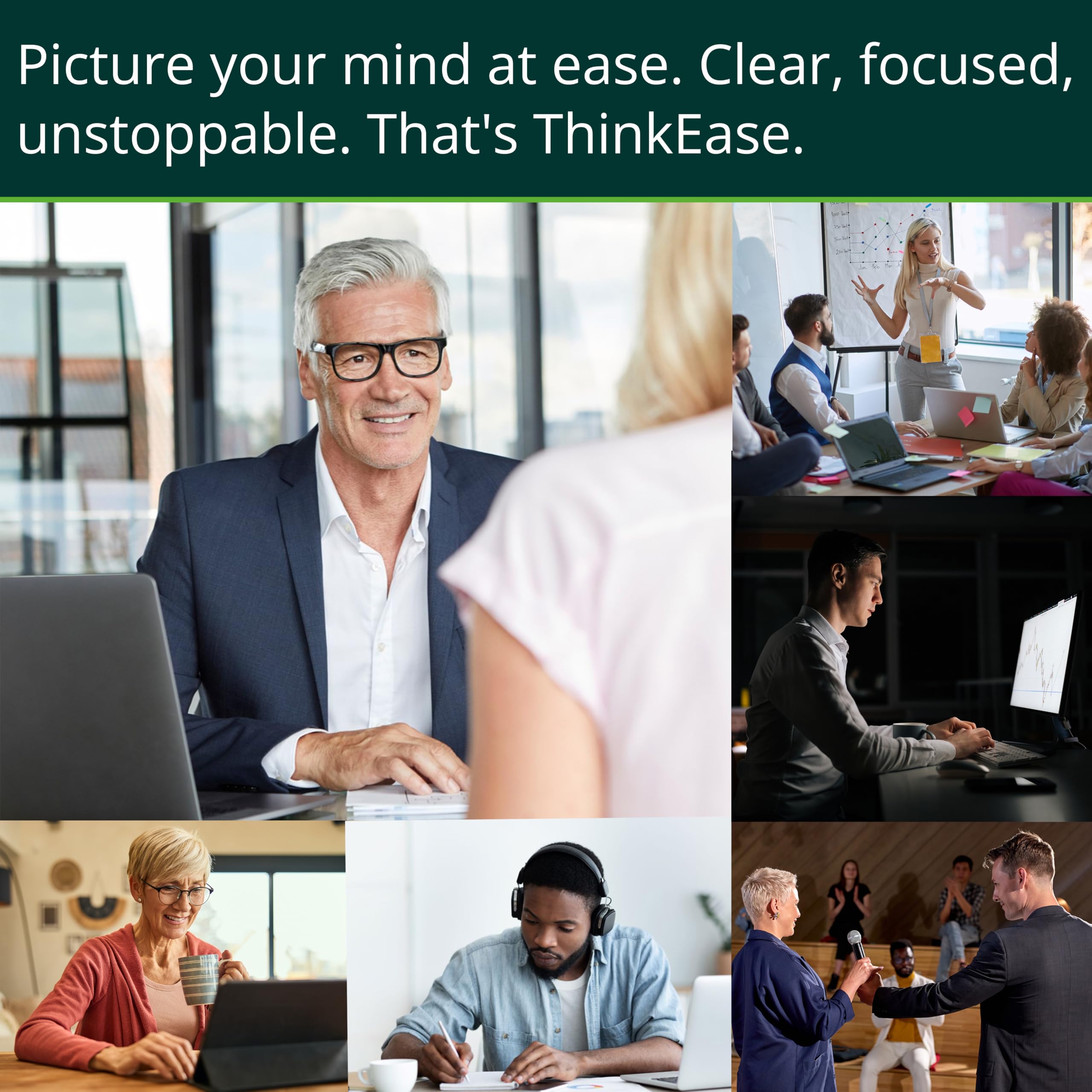 ThinkEase: bouteille et verre d eau, routine simple et pratique.