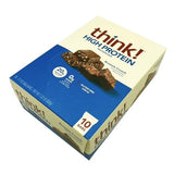 ThinkThin Bar Brownie Crunch barre-visible révèle une texture croustillante et chocolatée.