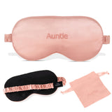 Masque-sommeil satin extralarge Thirty Something rose Auntie-Pink, pour obscurité complète.