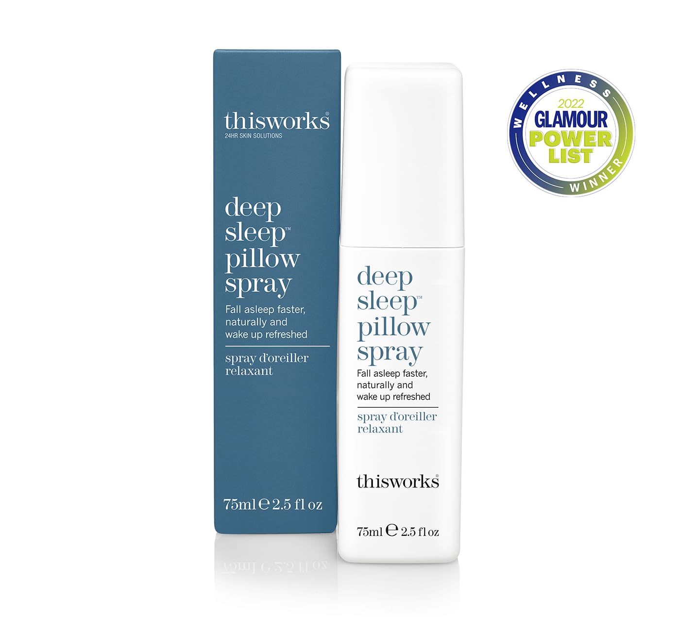Ambiance apaisante avant le coucher grâce au spray THISWORKS Deep Sleep Pillow Spray.