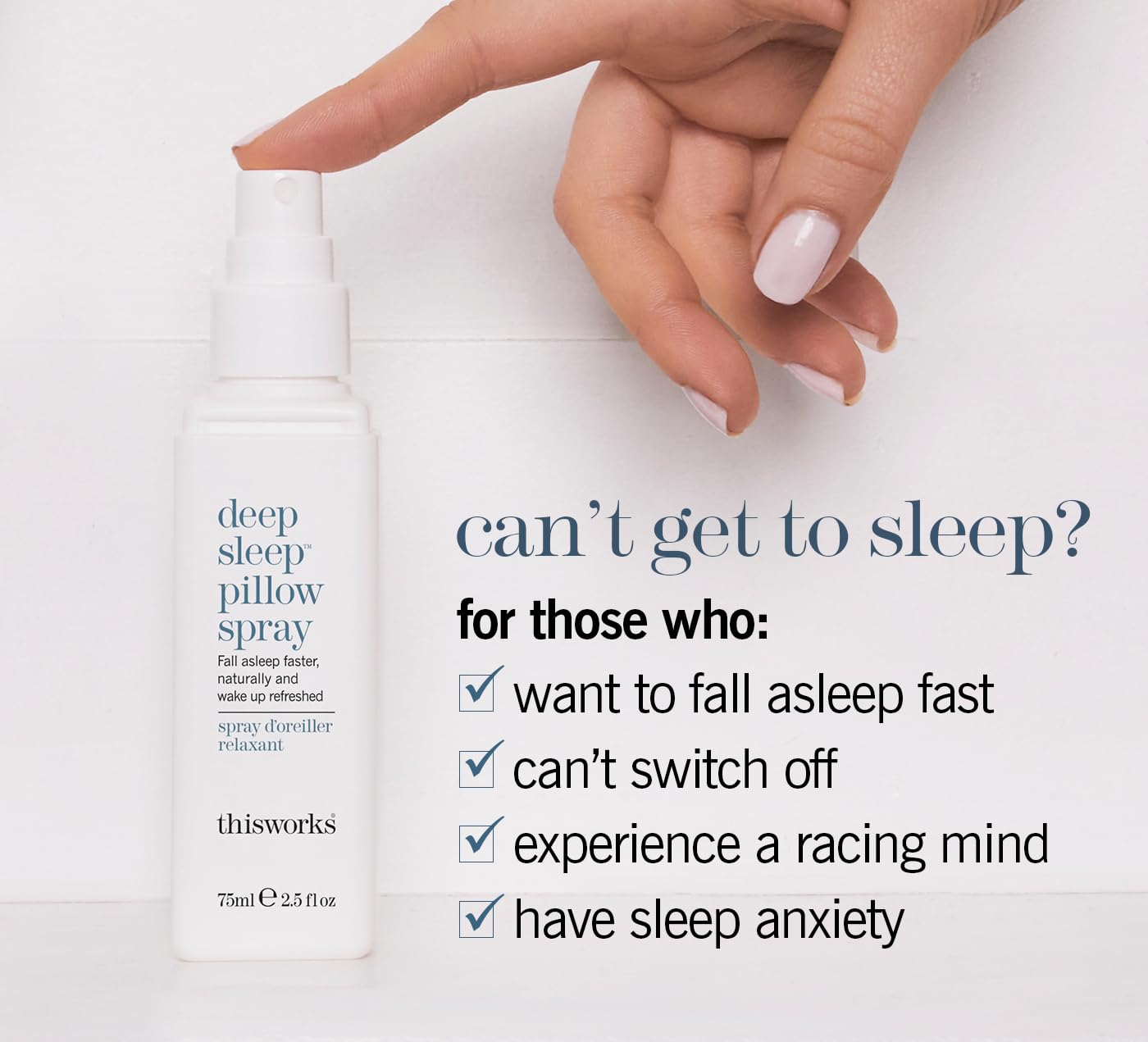Lavande apaisante avec THISWORKS Deep Sleep Pillow Spray favorisant une nuit plus calme.