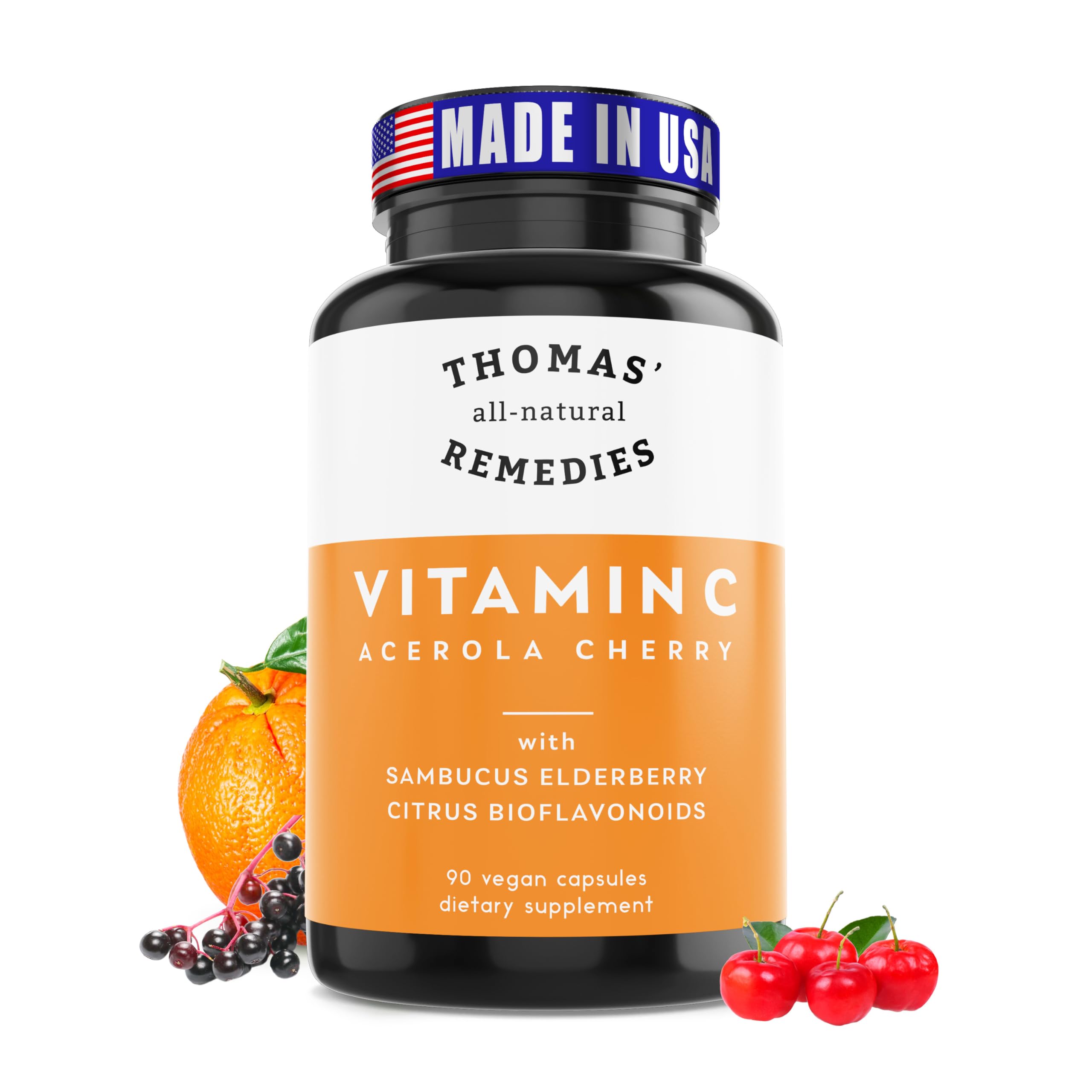Thomas' remèdes naturels Vitamine C avec Acerola — antioxydants pour la vitalité quotidienne.