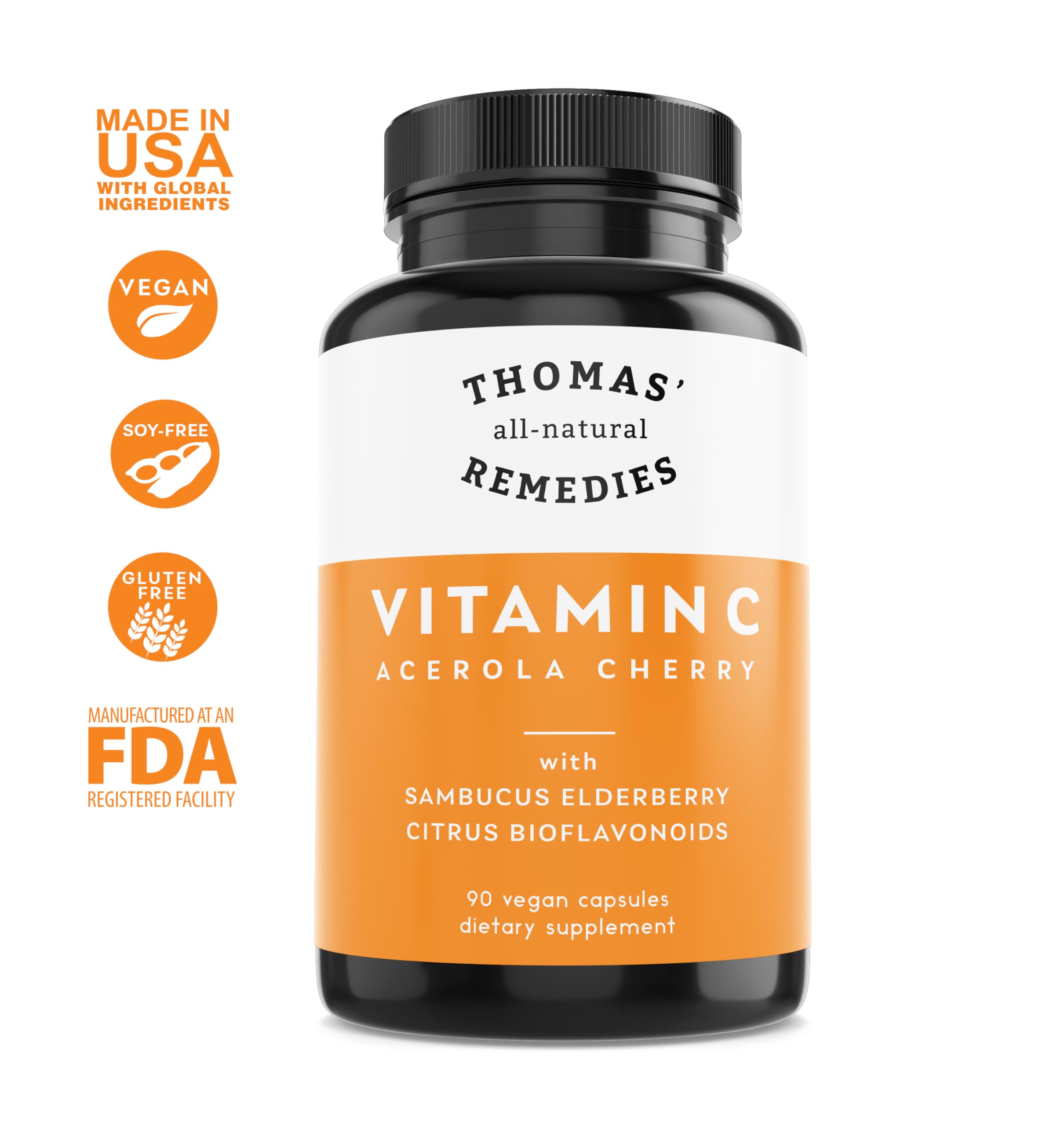 Gélules vegan Thomas' remèdes naturels Vitamine C — sans additifs artificiels.