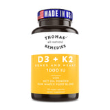 Thomas' all-natural Remedies D3 + K2 avec huile MCT: bouteille prête à l'emploi.