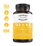 Huile MCT dans Thomas' Remedies favorise l'absorption des vitamines.