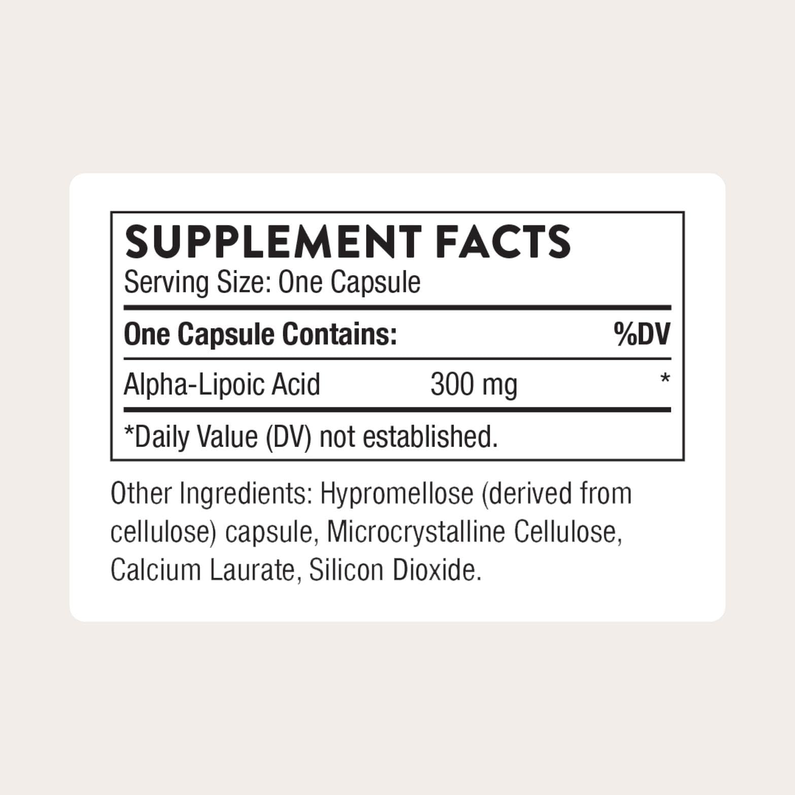 THORNE acide-alpha-lipoïque 300 mg capsules — prise pratique et soutien oxydatif quotidien.