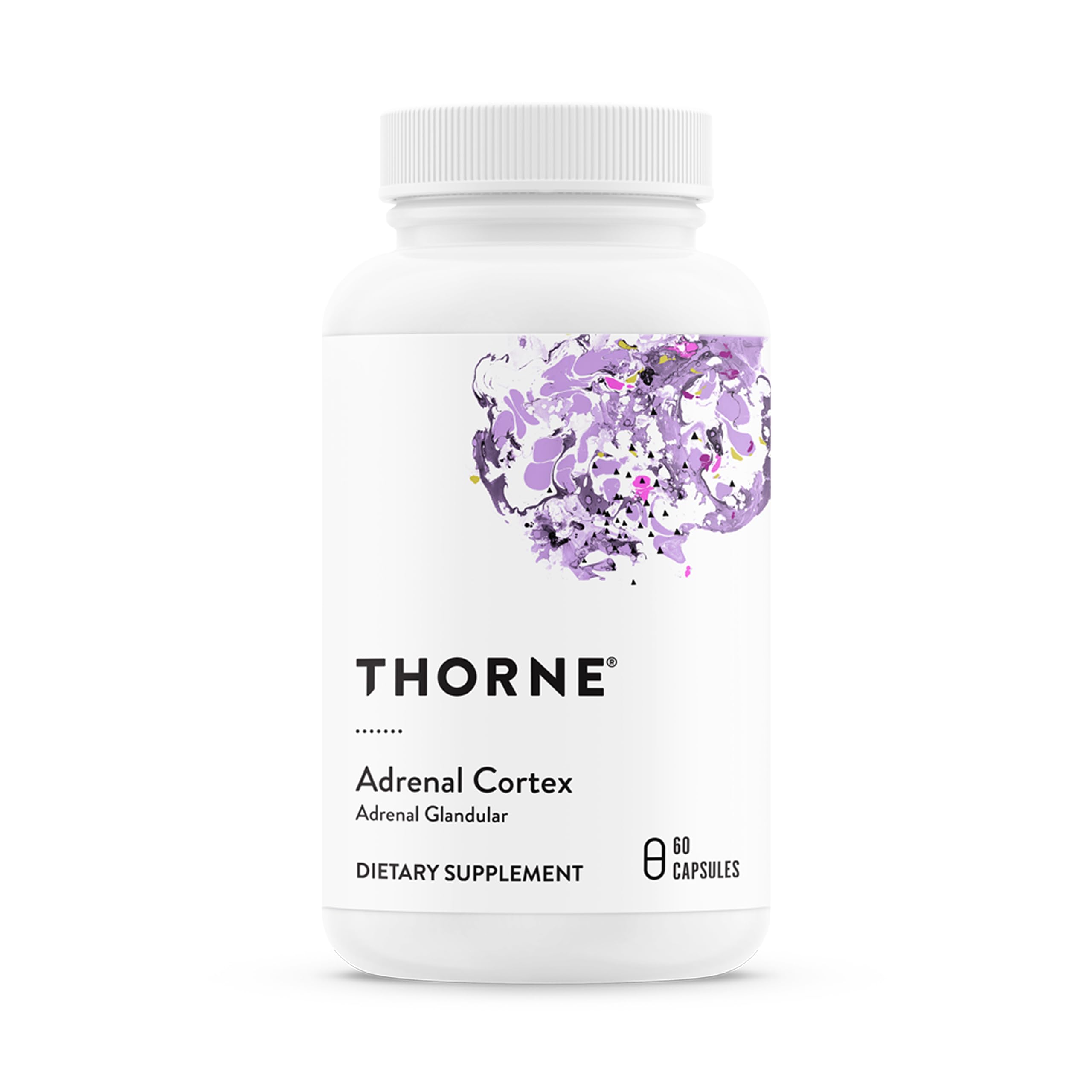 THORNE Adrenal Cortex : bouteille élégante soutenant l'énergie quotidienne.