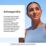THORNE Ashwagandha: etiquette et bouteille visibles, signe de qualité et traçabilité.