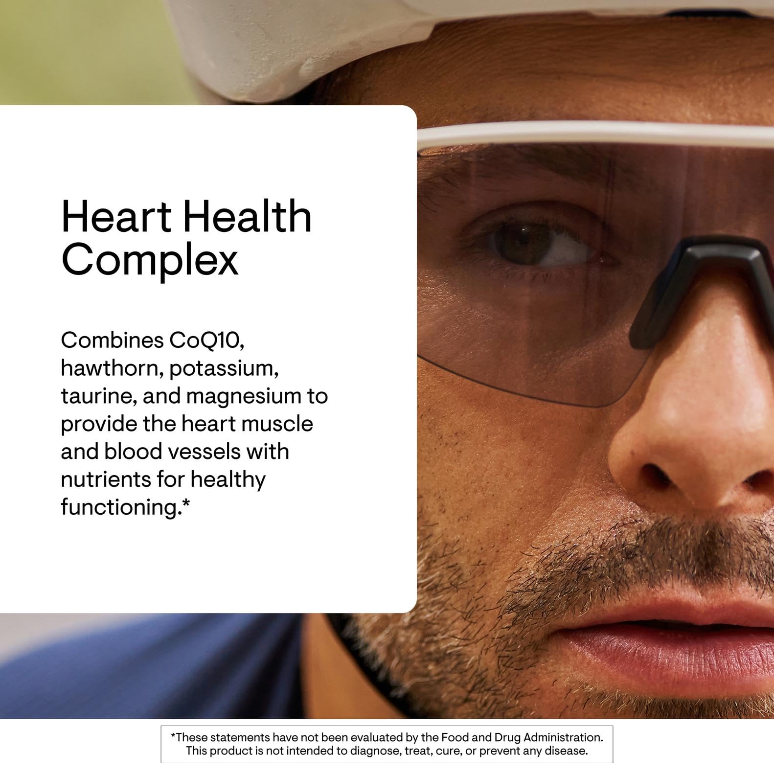 Étiquette Thorne Heart Health Complex affichant les ingrédients clés et les avantages potentiels.