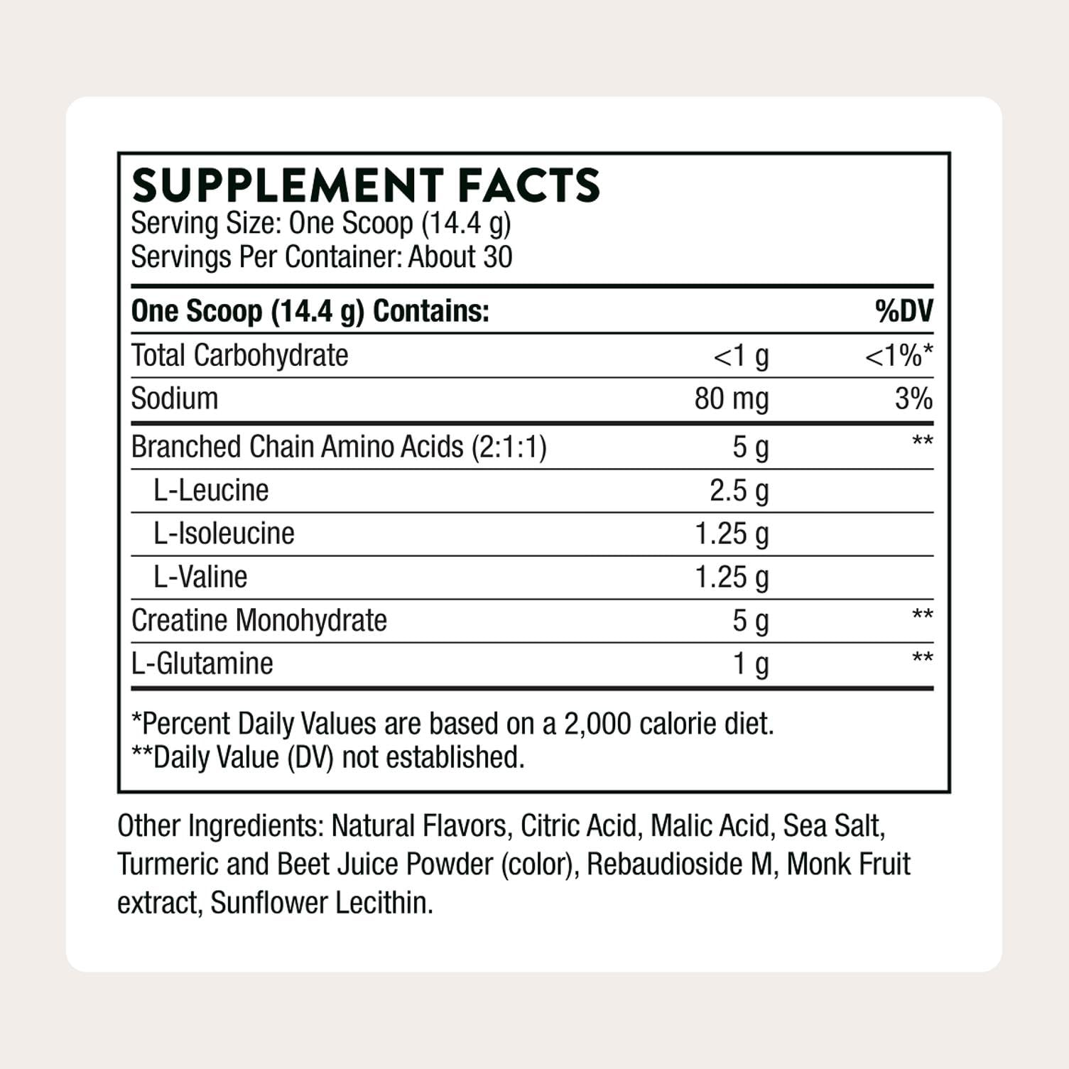 THORNE Creatine + BCAAs Peach Mango - poudre micronisee se melange facilement avant l'entraînement.