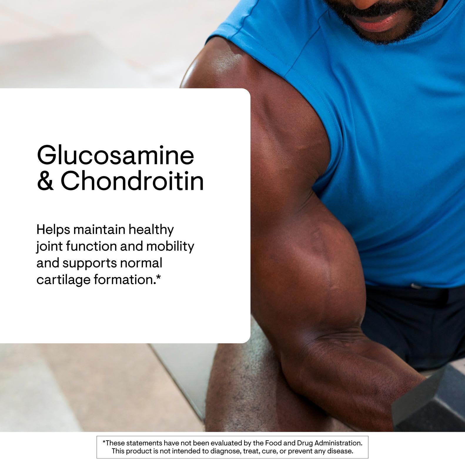 THORNE Glucosamine et Chondroïtine – étiquette produit lisible indiquant les bénéfices potentiels.