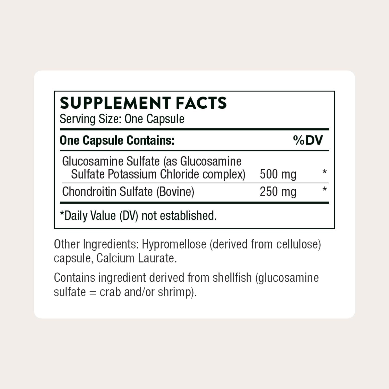 THORNE Glucosamine et Chondroïtine – gélules, intégration facile à votre routine d'articulations.