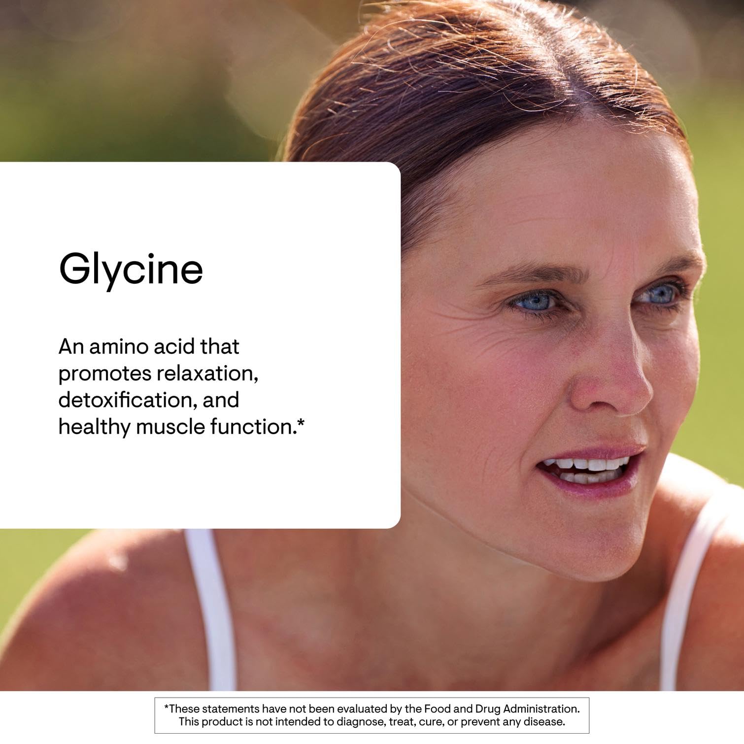 THORNE Glycine: tableau des ingrédients et rôle des acides aminés dans la formulation.