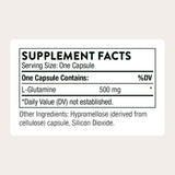 THORNE L-Glutamine, étiquette claire, facilite l’identification des ingrédients et le choix éclairé.