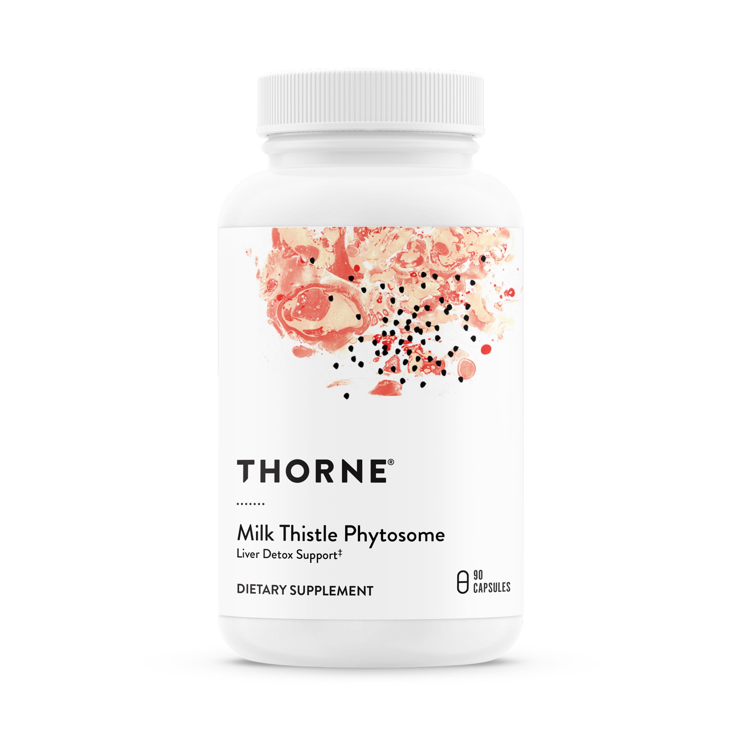 THORNE Chardon-Marie Phytosome — Bouteille de 90 capsules, soutien potentiel du foie.