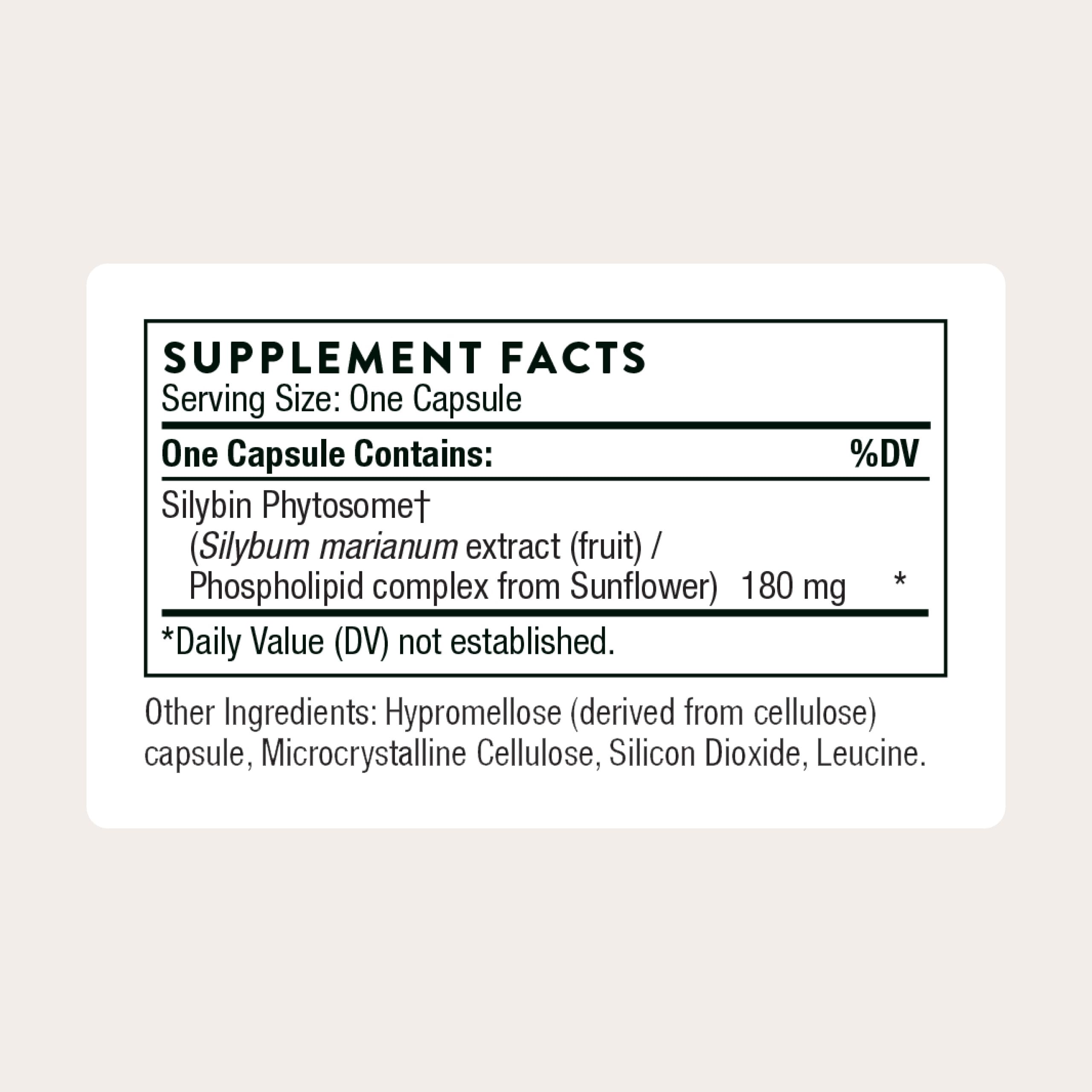 THORNE Chardon-Marie Phytosome — Capsules faciles à prendre pour un usage quotidien.