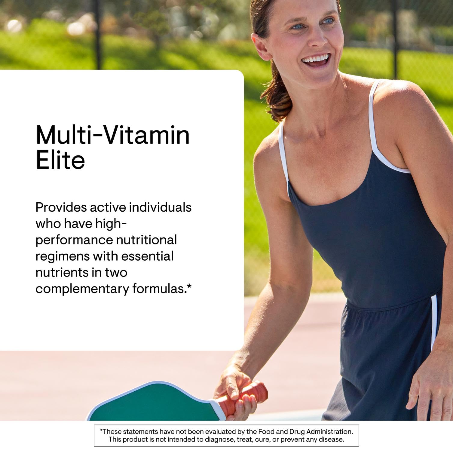 THORNE Multi-Vitamin Elite — étiquette ingrédients affichée pour vérifier les nutriments.