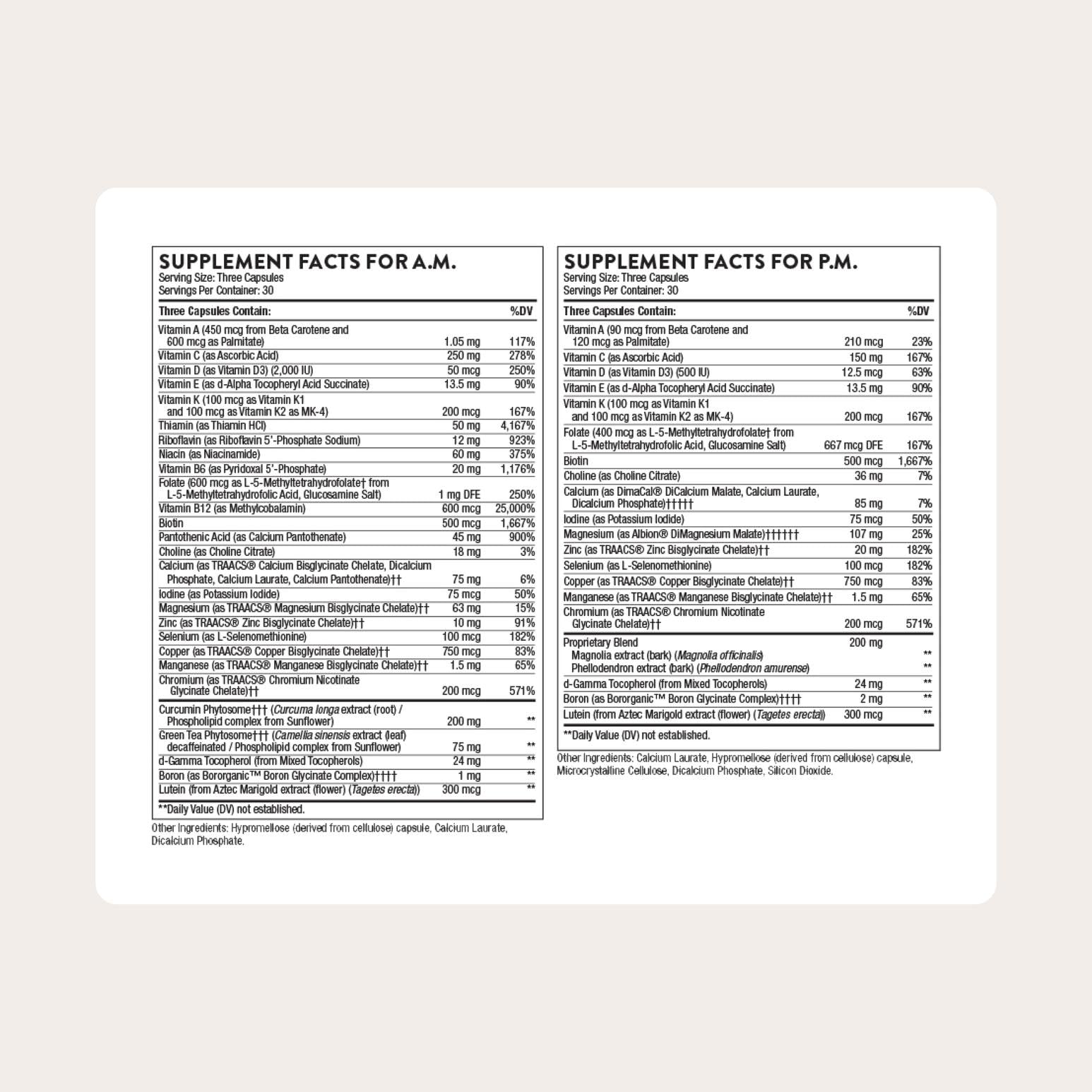 THORNE Multi-Vitamin Elite — gélules faciles à prendre au quotidien.