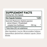 Étiquette du Thorne Quercetin Phytosome, informations claires pour un choix éclairé.