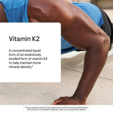THORNE Vitamine K2 Liquid: étiquette lisible et emballage pratique.