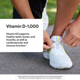 Thorne Vitamin D3 – étiquette claire, sans gluten, sans lactose et sans soja.