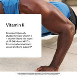 THORNE vitamine K1 et K2, étiquette lisible – certifications et ingrédients sans allergènes
