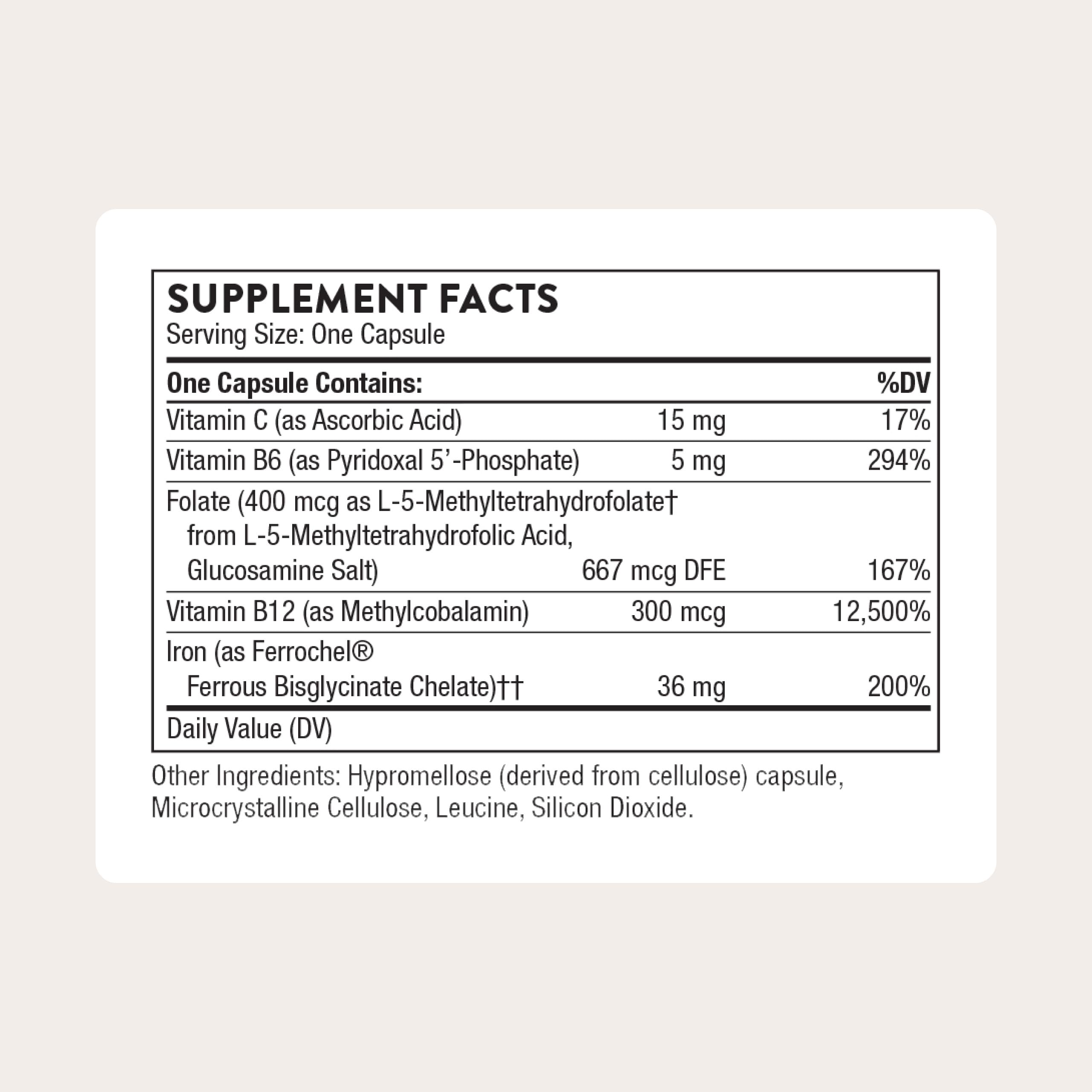 THORNE vitamines B6 B12 B9 – soutien métabolique quotidien.