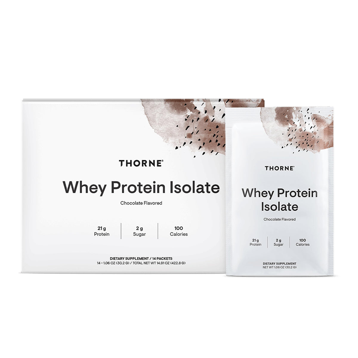 THORNE Whey Protein Isolate boîte chocolat apport protéique pratique après l effort