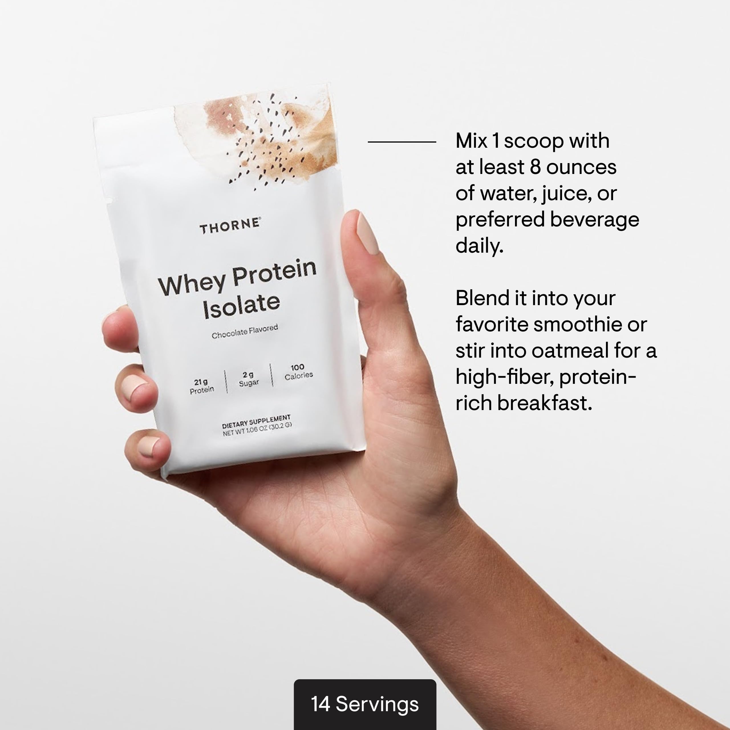 THORNE Whey Protein Isolate smoothie chocolat riche en protéines après l entraînement