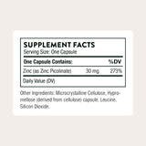Capsules THORNE Zinc Picolinate 30 mg, faciles à avaler dans une routine bien-être.
