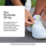 Étiquette THORNE Zinc Picolinate 30 mg, certifiée et conforme au contenu affiché.