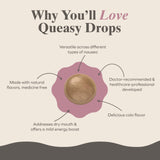 Three Lollies Queasy Drops – texture fondante qui humidifie la bouche.