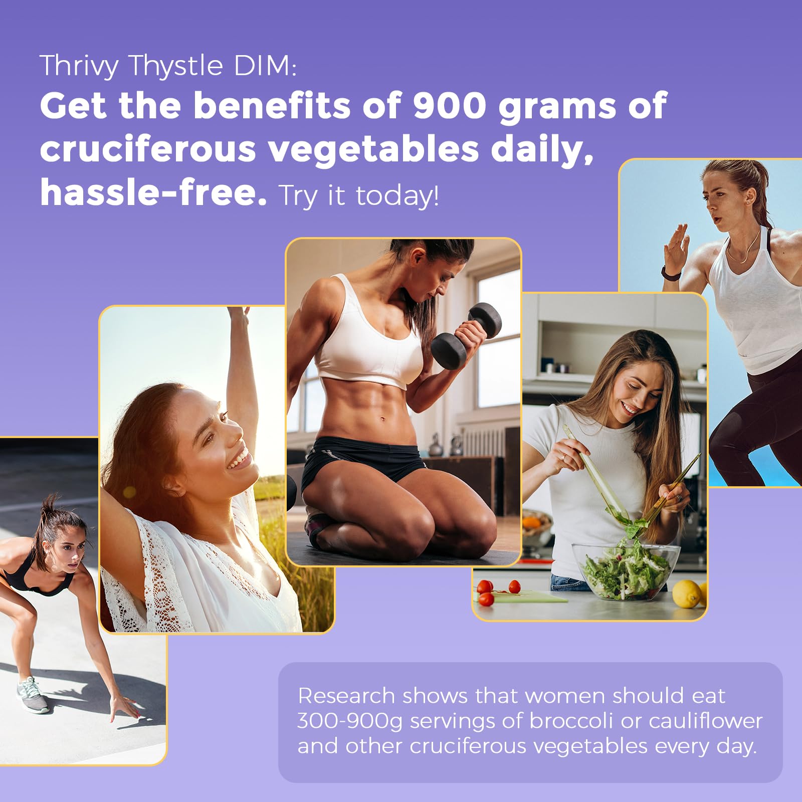 Utilisation quotidienne ThrivyThystle Liposomal DIM pour soutenir l'équilibre et le bien-être général