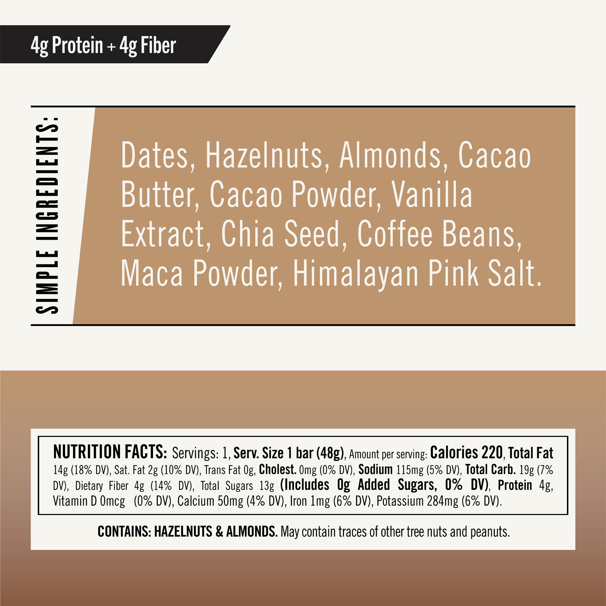 Barre Thunderbird Bars ouverte, texture riche et arôme noisette café maca.