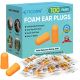 Bouchons d'oreilles TICONN 32dB – emballage individuel pour hygiène